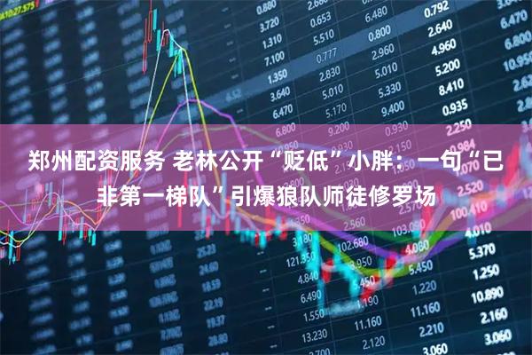 郑州配资服务 老林公开“贬低”小胖：一句“已非第一梯队”引爆狼队师徒修罗场